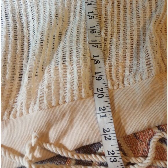 Mesh See Through Long Sleeve Top with Hood , Tassel Drawstring Waist - Picture 7 of 8